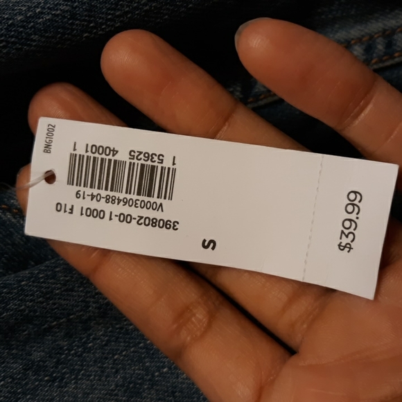 NWT Old Navy Size Small Tan Blue Denim Jean Jacket - Picture 5 of 13